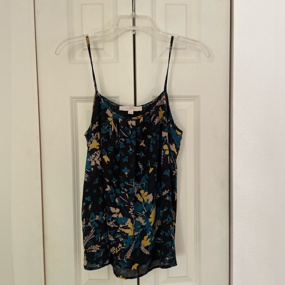 Dark Navy Pattern Tank Ann Taylor Loft Small